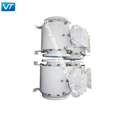 Trunnion χάλυβα βαλβίδων σφαιρών ενεργοποιητών API 6D ηλεκτρική σφυρηλατημένη βαλβίδα σφαιρών A350