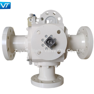 Τ τύπων API 6D σφαιρών υψηλή πλατφόρμα μίσχων ISO5211 βαλβίδων γυμνή τριπλή
